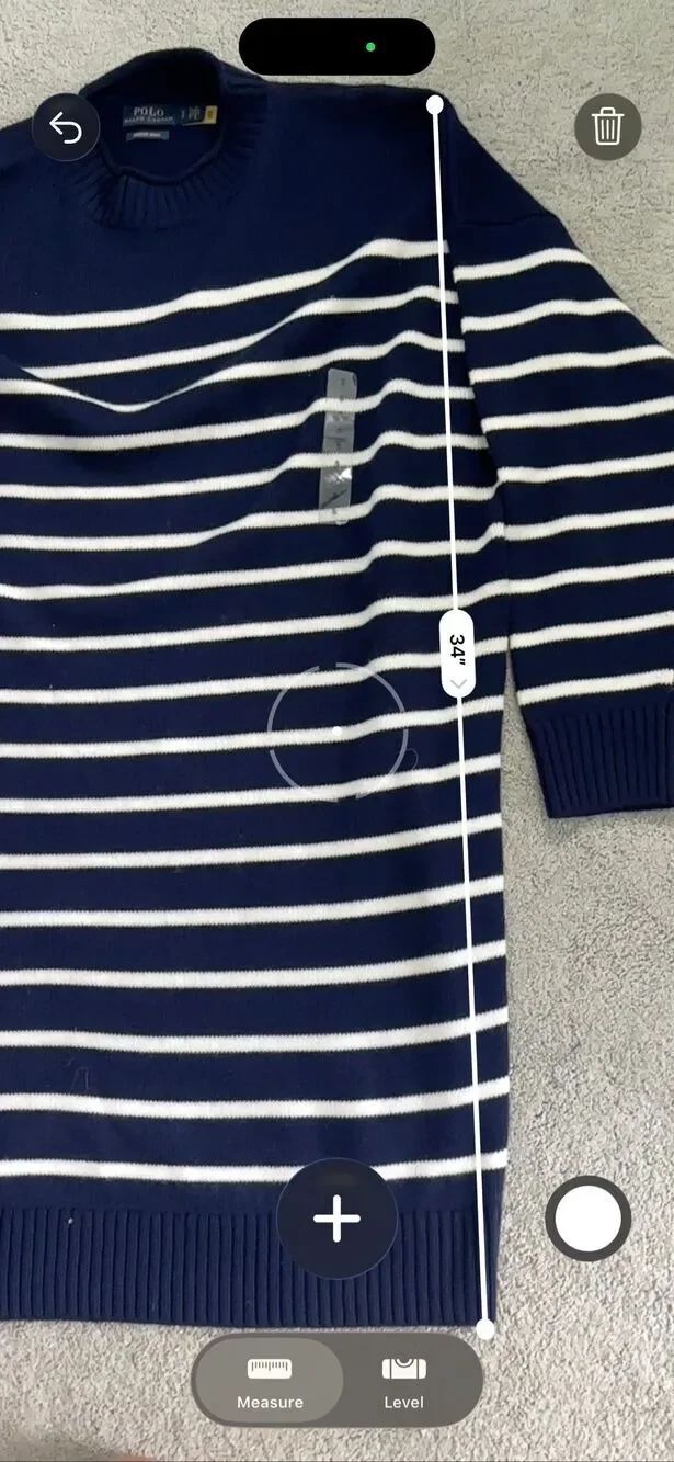 Ralph Lauren Navy & Cream Striped Wool Knit Sweater dress A46 - Picture 8 of 9
